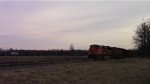 BNSF coal train tied down